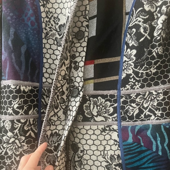 totw β’ multicolor patchwork unique statement jacket - Picture 14 of 16